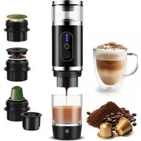 CkeyiN Pro Filterkaffeemaschine Tragbare,Kaffeemaschine Auto,Portable Reisekaffeemaschine,für unterwegs oder Camping, Kabelloser Betrieb, mit Milchaufschäumer