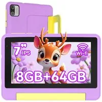 BUFO 7 Zoll 8(2+6)GB+64GB, Wi-Fi, Bluetooth, 1024 x 600 HD-Display, Kinder Tablet (7", 64 GB, Android, WiFi, Dual-Kamera, Kindersicherung, Augenschonendes IPS)