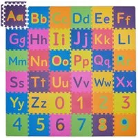 relaxdays Spielmatte Puzzlematte ABC und Zahlen (90-St)