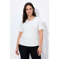 Ulla Popken T-Shirt T-Shirt Lyocell Ziersteine Rundhals Halbarm