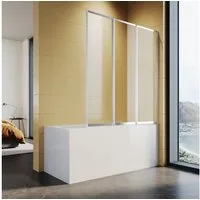 SONNI Badewannenaufsatz Badewannenaufsatz Faltbar, mit Seitenwand, NANO Glas, 130x140cm, Einscheibensicherheitsglas mit Nano Beschichtung, 130x140 cm, für Badezimmer, faltbar