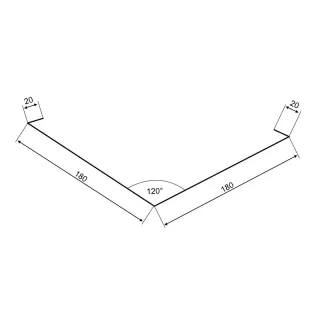 Kehlblech | 180 x 180 x 2000 mm | Innenwinkel 120°