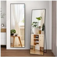 Furnishings Home Ganzkörperspiegel Spiegel groß rechteckiger Wandspiegel mit Metall Alu Rahmen (Set, 1-St., Dekorativer Rechteck Wandspiegel), für Schlafzimmer Garderobe Wohnzimmer Hotel Friseurladen