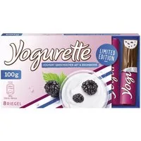 Yogurette Schokolade, Ferrero Yogurette Joghurt Griechische Art Brombeere 8 Riegel 100g