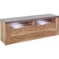 OTTO home Lowboard Larona, zeitloses TV Board mit 1 Klappe und 2 offenen Fächern, Breite 140 cm, Fernsehbank, viel Stauraum, dekorative Rahmenoptik