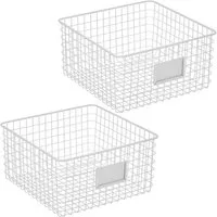 mDesign Aufbewahrungssystem mDesign Allzweckkorb Aufbewahrung Drahtkorb Organizer 2er-Set Metall
