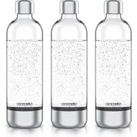 Arendo Wassersprudler Flasche Ersatzflasche für Arendo Wassersprudler, 1 L, max. 900 ml zum Sprudeln, (3-tlg), Edelstahl + PET, Kunststoff Sprudel Flasche mit 1000 ml Füllmenge