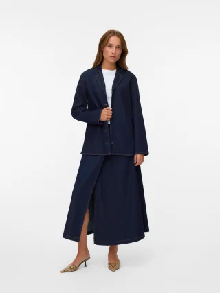 VERO MODA - VMKANIKA LS DENIM BLAZER SHIRT SI352 dark blue denim - Gr. - S