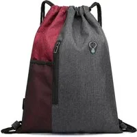 Blusmart Turnbeutel Kordelzug Sportbeutel mit Außenreißverschluss (Große Kapazität Bündel Kordel zug Tasche, Wasserdichten Rucksack), Für Outdoor, Wandern, Camping, Fitness usw.