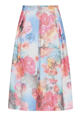 V by Vera Mont - Faltenrock blue/rosé - Gr. - 34