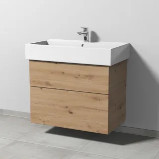 Sanipa 3way Waschtischunterbau zu Duravit Vero Air Waschtisch mit 2 Auszügen, Eiche Natural-Touch SM43485