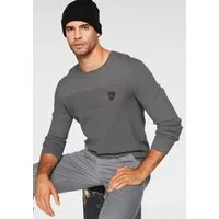Bruno Banani Rundhalspullover aus Feinstrick, mit Badge und Markenlabel, schmale Passform