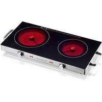 Heinrich´s Elektro-Kochfeld Doppel-Induktionskochplatte Doppelkochplatte, 2800 Watt, Stufenlose Temperaturregelung, Elektro Induktionskochfeld