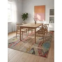 benuta Teppich Casa, rechteckig, Höhe: 11 mm, Teppich Wohnzimmer, Esszimmer, Schlafzimmer, Flur, Farbenfroh, Retro