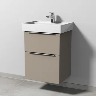 Sanipa 3way Waschtischunterbau zu Villeroy & Boch Collaro Waschtisch mit 2 Auszügen, Sandgrau-Matt UF83267