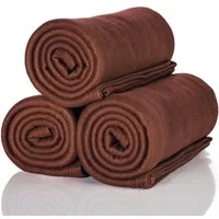 Wohndecke 3 St. A3SB Oeko-Tex Polar Fleecedecken Couch schokobraun 130x160cm, ALCLEAR