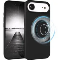 EAZY CASE Handyhülle für Apple iPhone Air Hülle Silikon 6,5 Zoll, Cover kompatibel mit Qi Magsafe Bumper Silicon Case kratzfest Schwarz