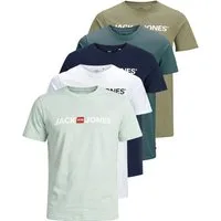 Jack & Jones Print-Shirt Bedrucktes T-Shirt aus Baumwolle (5er-Pack)