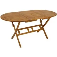 DEGAMO Gartentisch Landhaus (1-St), oval 85x160cm, Akazie geölt, klappbar