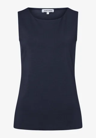 MORE & MORE - Baumwoll-Top blau - Gr. - 34