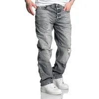 REPUBLIX Loose-fit-Jeans EZRA Herren 90s Destroyed Denim Jeans Hose Straight Baggy