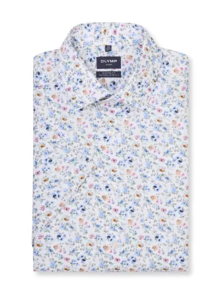 OLYMP - Modern Fit: Businesshemd blau/grün/pink - Gr. - 39