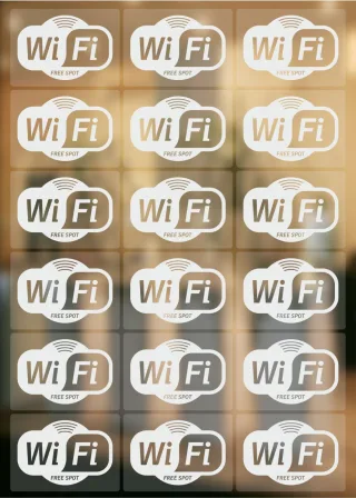18 Stück Wifi Aufkleber, wireless lan Symbol Aufkleber, wlan Aufkleber transparent
