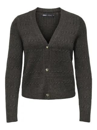 ONLY - ONLKATIA LS VNECK CARDI KNT NOOS Chocolate Torte - Gr. - XL