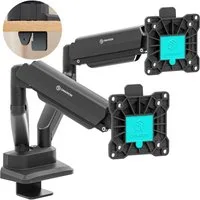 ONKRON Monitor-Halterung 13-32 Zoll, bis 8 kg pro Arm, VESA 75x75-100x100, G160, (bis 32 Zoll, neigbar, schwenkbar, drehbar, Gasdruckfeder, Kabelmanagement)