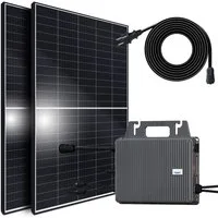 SUNNIVA Solaranlage 850W/800W komplett Steckdose, 800 W, (TSUN 800W Wechselrichter - PV Solaranlage Komplettset - 2x 425W Solarmodule - inkl. 5m Kabel - Bluetooth WIFI)