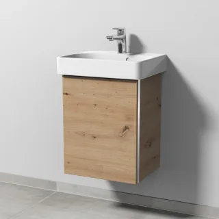 Sanipa 3way Waschtischunterbau zu Geberit Renova Plan Slim Waschtisch mit 4 Auszügen, Eiche Natural- BR66885