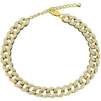 KARMA Fußkette Kristalle Glitzer Gold oder Silber 24 cm modern (Damenschmuck Damen, 1-tlg., Abendmode Accessoires modern), Fußkettchen Fußschmuck Urlaub Strand