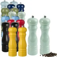 LS-LebenStil Salz-/Pfeffermühle Ib Laursen Holz Salzmühle & Pfeffermühle Set Grün 21x5cm Keramikmahlwe manuell, (2 Stück), Gewürzmühle grobes Salz schwarze Pfefferkörner Chili Muskatnuss