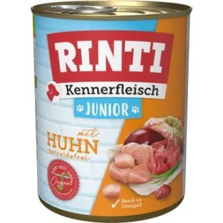 RINTI Kennerfleisch Nassfutter Hund, Junior, Dose Huhn 24x800 g