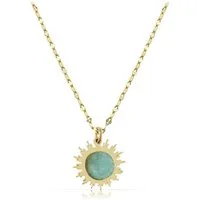Made by Nami Kette mit Anhänger mit Sonne Anhänger und Edelstein aus Chirur. Edelstahl - Hypoallergen, 40 + 5 cm Gold Schmuck Wasserfest Freundschaftskette