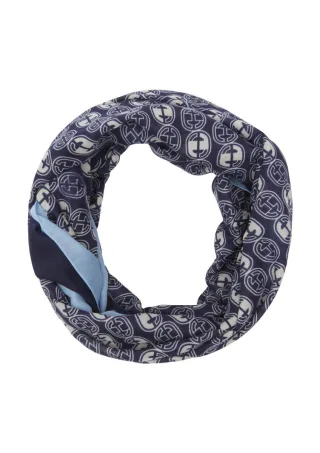 comma - Loop-Schal mit All-over-Print blau - Gr. - ONE SIZE