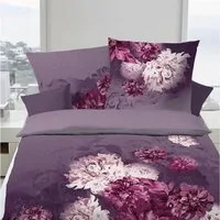 TRAUMSCHLAF Bettwäsche Flamenco violett, Biber, 2 teilig, Biberbettwäsche mit opulentem Blumendruck