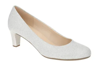 Gabor 01.400 Silber Damenschuhe Pumps Metallic Glitzer Absatzh?he 5cm