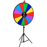 relaxdays Spiel Glücksrad zum Drehen 60 cm mit Stativ