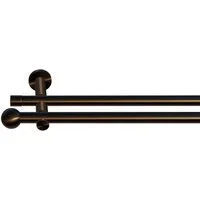 indeko Gardinenstange Colombes, Ø 20 mm, 2-läufig, Wunschmaßlänge, verschraubt, Komplett-Set inkl. Montagematerial