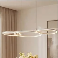 Liadomo LED Pendelleuchte Sintra, 3-flammig dimmbar, Hängelampe für Esszimmer, Wohnzimmer, Weiß, 3-Stufen-Dimmer, LED fest integriert, Warmweiß, moderne Hängelampe für Esstische, Küche, 100 cm, aus weißem Metall