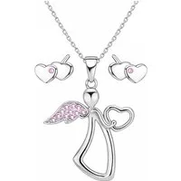 Limana Schmuckset Kinder Mädchen Schmuck 925 Silber Hez Ohrringe Engel Kette Ohrstecker (Kinderschmuck inkl. Dose Silberschmuck Geschenk für Geburtstag), Ostern Einschulung Schulanfang Nikolaus Kommunion Weihnachten