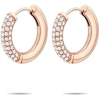 Tamaris Paar Creolen Schmuck Geschenk Edelstahl Creole Glitter Donut Familie, mit Glasstein