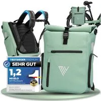 MIVELO Fahrradtasche 3in1 Gepäckträgertasche mit Rucksackfunktion Schultergurt wasserdicht, geräumiges Hauptfach, Außentaschen, Laptopfach
