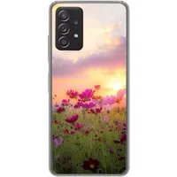 MuchoWow Handyhülle für Samsung Galaxy A53 5G Sonnenuntergang - Blumen - Rosa - Natur - Gr, Phone Case, Silikon, Schutzhülle Dünn