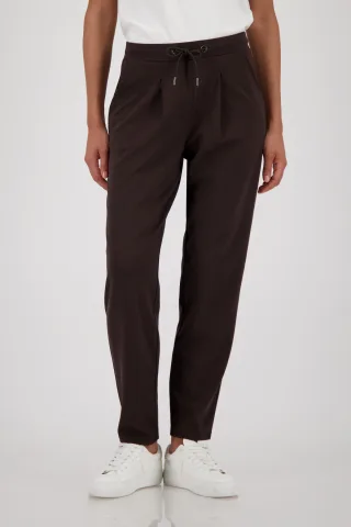 monari - Sweathose mit Bindeband dark chocolate - Gr. - 42