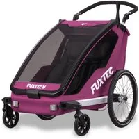 FUXTEC Fahrradkinderanhänger FX-FA1neu, faltbar, für 2 Kinder geeignet, mit 5-Punkt-Sicherheitsgurte