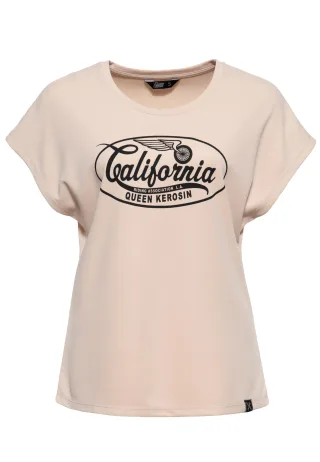 Queen Kerosin Damen T-Shirt California ecru