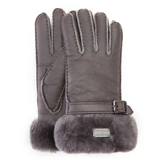 Stulpenhandschuhe aus Leder, graue Handschuhe