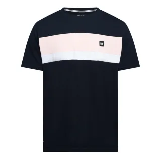 Weekend Offender - "Crossword" T-Shirt für Herren, Regulär (Marine/Blassrosa/Weiß)